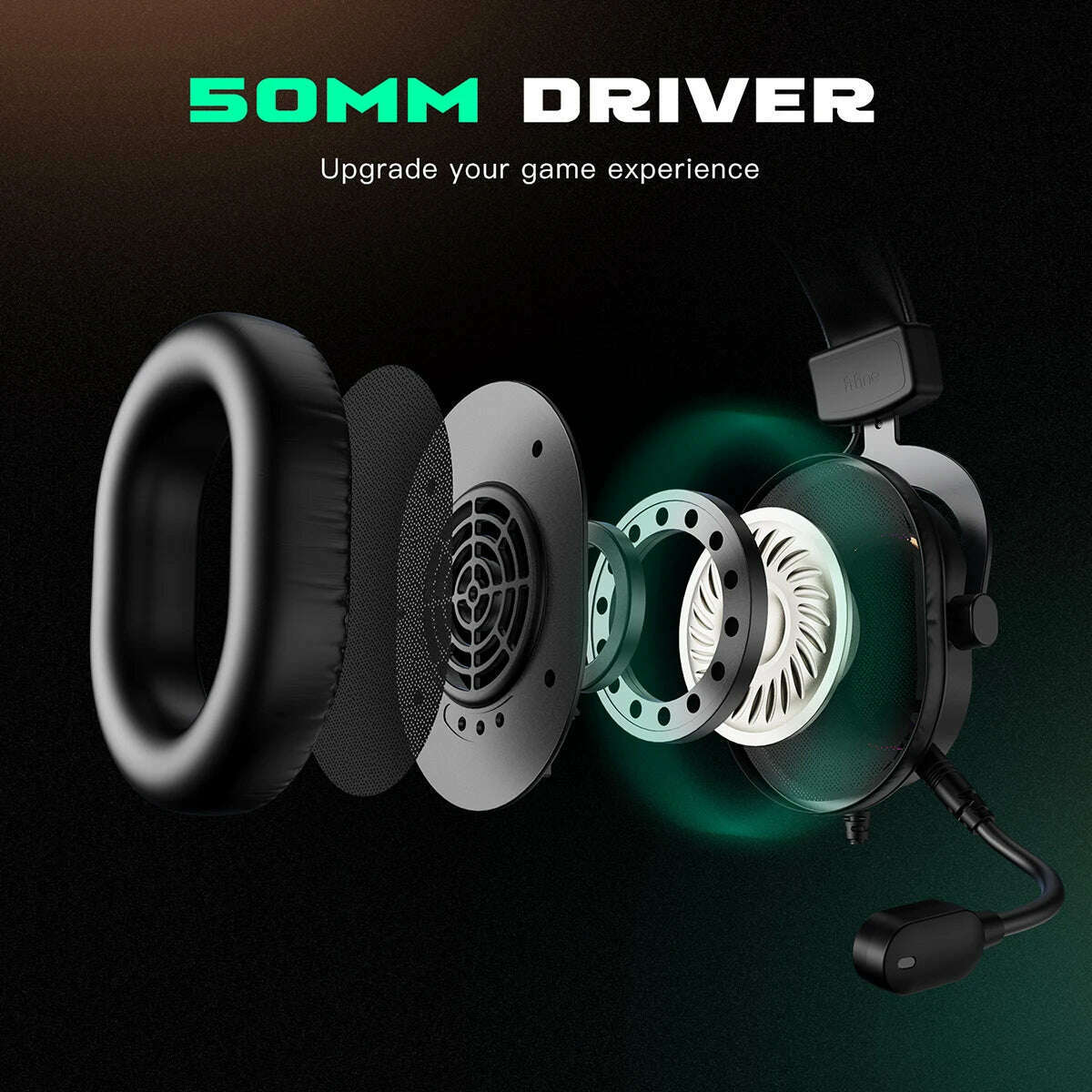 Fifine Dynamic RGB Gaming Headset with Mic Over-Ear Headphones 7.1 Surround Sound PC PS4 PS5 3 EQ Options Game Movie Music - KIMLUD