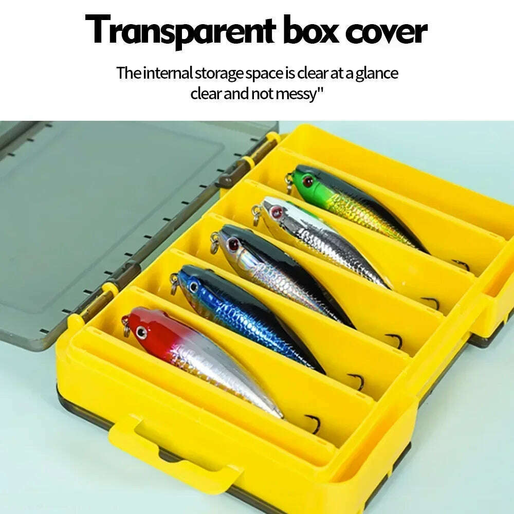 KIMLUD, Fishing Tackle Box Accessories Storage Box Double Sided Bait Lure Hook Waterproof Fishing Bait Gear Organizer Boxes, KIMLUD Womens Clothes