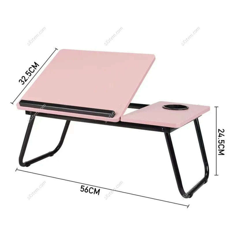 KIMLUD, Folding Laptop Desk On The Bed 5 gear Lifting Adjustable Laptop Table with Cup Holder Simple Computer Desk For Working Reading, KIMLUD Womens Clothes