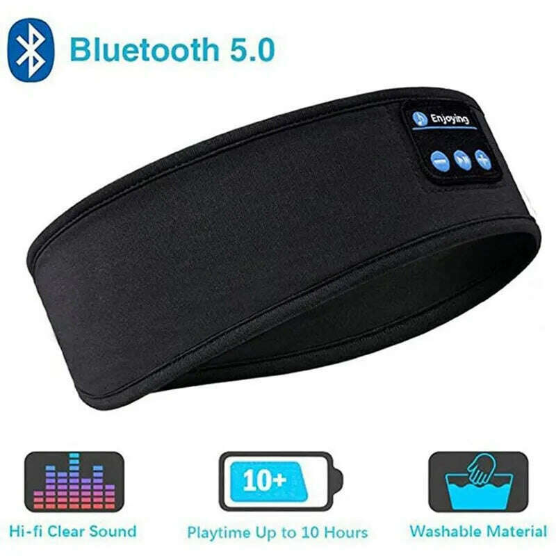Fone Bluetooth Earphones Sports Sleeping Headband Elastic Wireless Headphones Music Eye Mask Wireless Bluetooth Headset Headband - KIMLUD