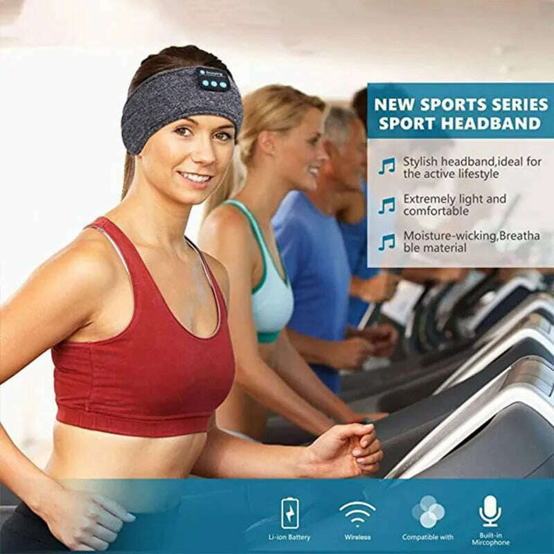 Fone Bluetooth Earphones Sports Sleeping Headband Elastic Wireless Headphones Music Eye Mask Wireless Bluetooth Headset Headband - KIMLUD