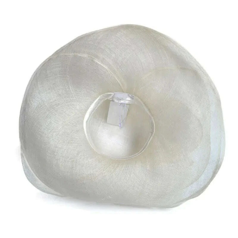 FS Elegant Black And White Fascinator Hats For Wedding Church Sinamay Hats With Big Bowknot Kentucky Derby Hat Fedora Tea Party - KIMLUD