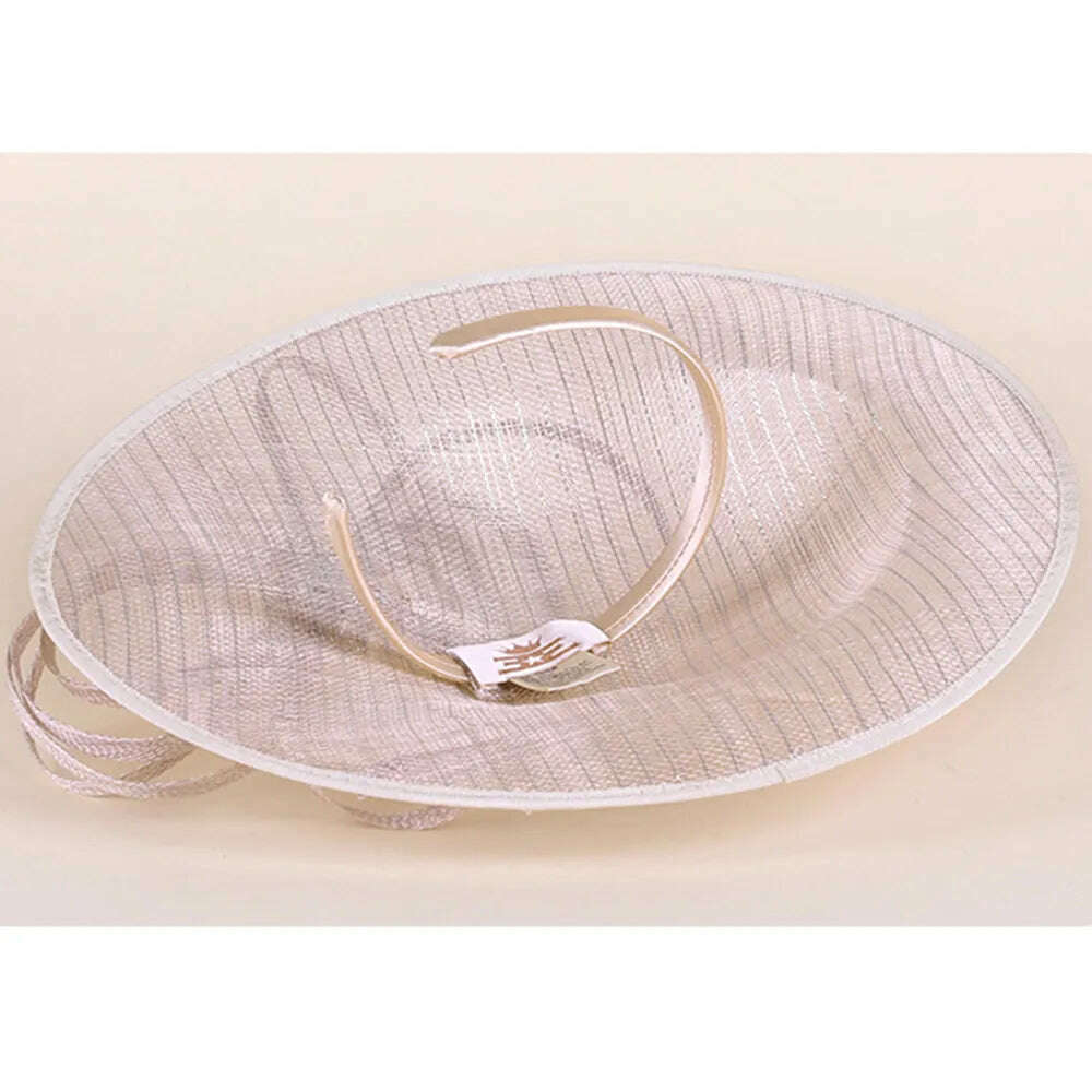 FS Fascinators For Women Elegant White Linen Pillbox Hat Royal Weddings Bridal Hats Ladies Sinamay Derby Dress Cocktail Fedoras - KIMLUD