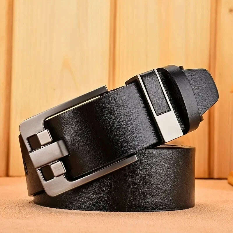Genuine Leather For Men's High Quality Buckle Jeans Cowskin Casual Belts Business Cowboy Waistband Male Fashion Designer 2024New - KIMLUD