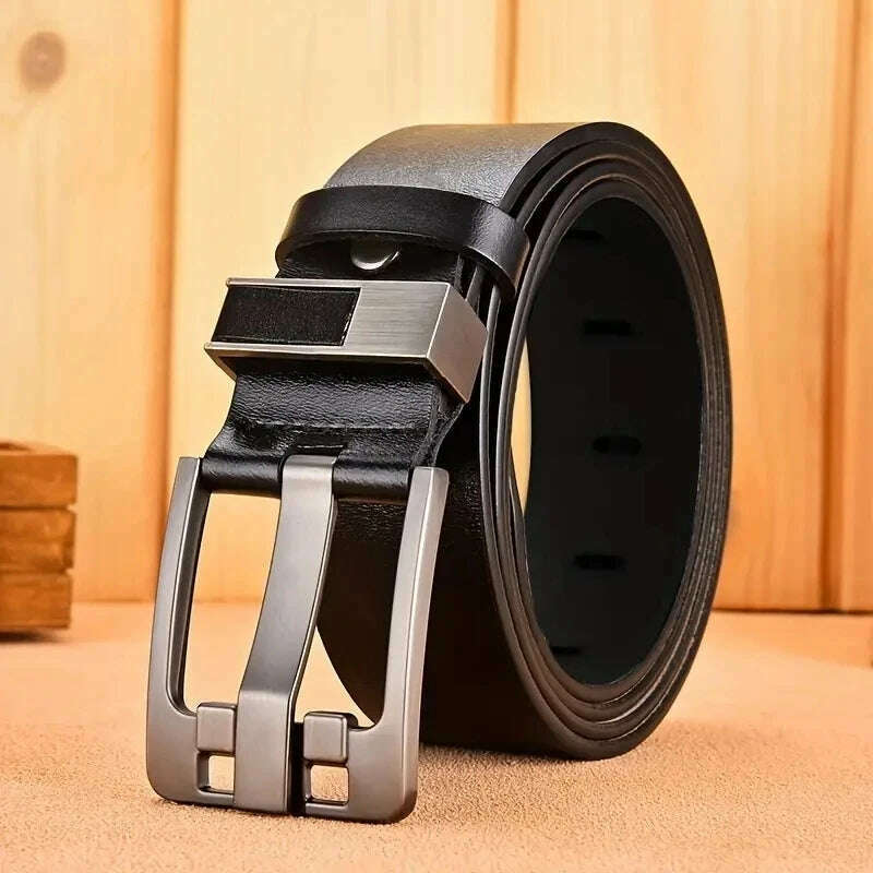 Genuine Leather For Men's High Quality Buckle Jeans Cowskin Casual Belts Business Cowboy Waistband Male Fashion Designer 2024New - KIMLUD