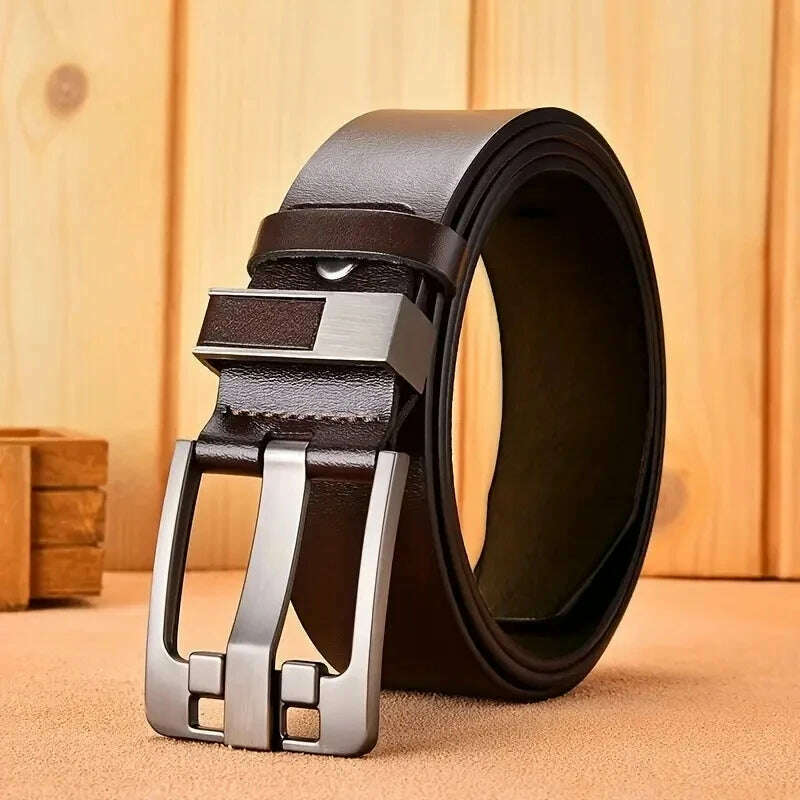 Genuine Leather For Men's High Quality Buckle Jeans Cowskin Casual Belts Business Cowboy Waistband Male Fashion Designer 2024New - KIMLUD