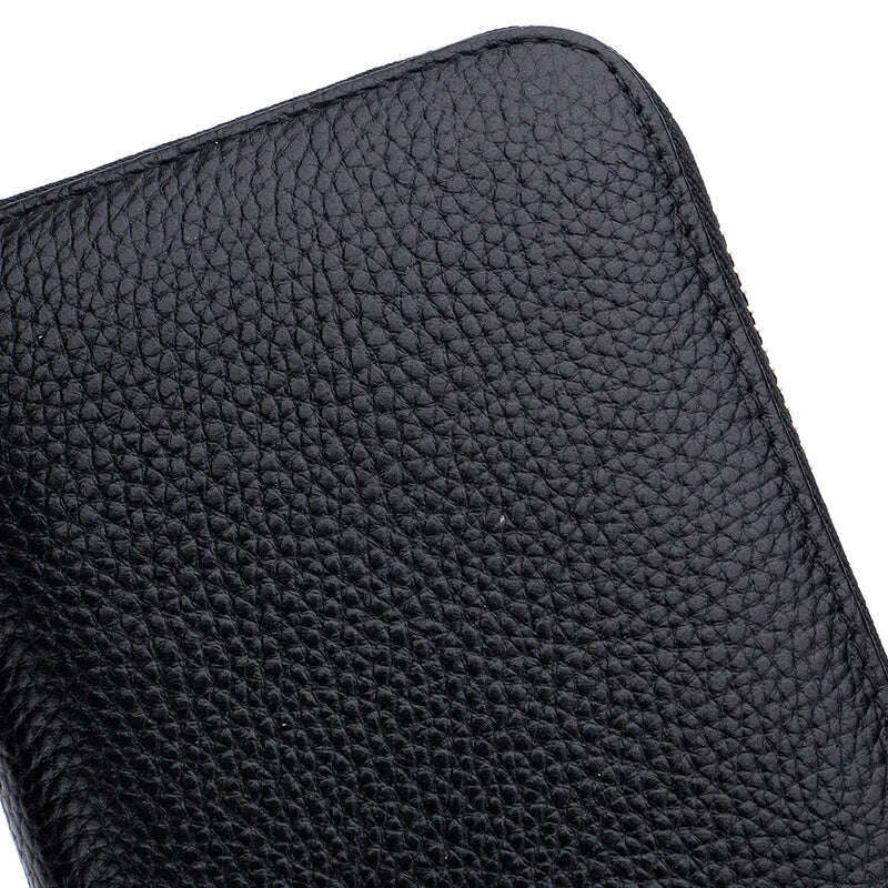 Genuine Leather Women Solid Long Wallets Ladies Tassel Design Clutch Female Phone Money Bag Coin Zipper Purse Rfid Card Holder - KIMLUD