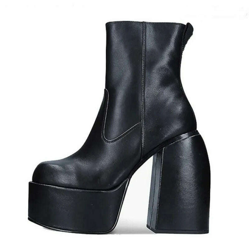GOOHOJIO Spring Autumn New Thick Bottom Long Boots Women Vintage Classic Women Boots Fashionable Non-slip Chic Shoes for Ladies - KIMLUD