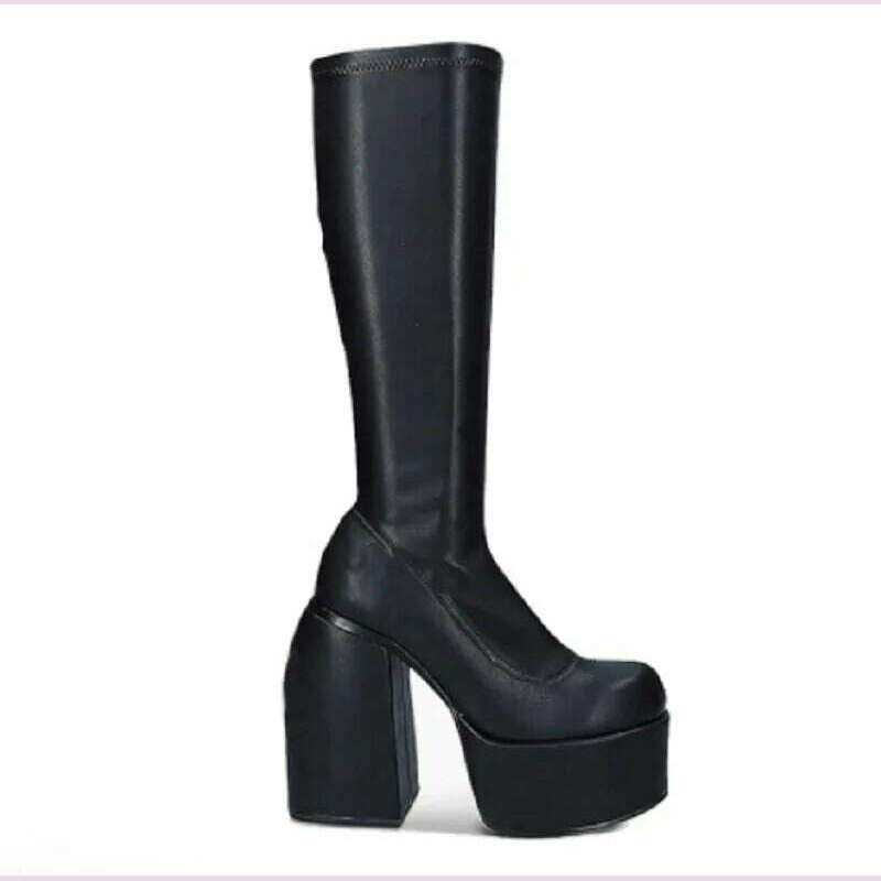 GOOHOJIO Spring Autumn New Thick Bottom Long Boots Women Vintage Classic Women Boots Fashionable Non-slip Chic Shoes for Ladies - KIMLUD