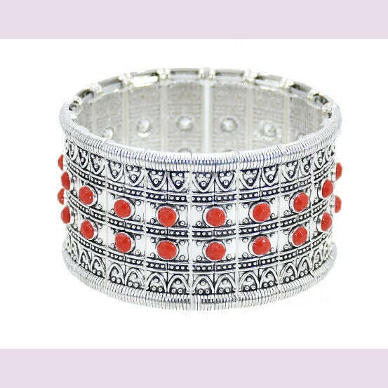 Gypsy Bohemian Coin Bracelets for Women Metal Vintage Flower Statement Bracelets Festival Turkish Beach Jewelry Tribal Ethnic - KIMLUD
