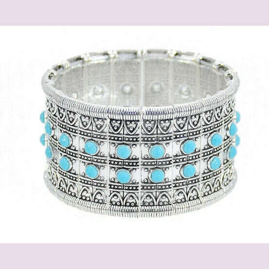 Gypsy Bohemian Coin Bracelets for Women Metal Vintage Flower Statement Bracelets Festival Turkish Beach Jewelry Tribal Ethnic - KIMLUD