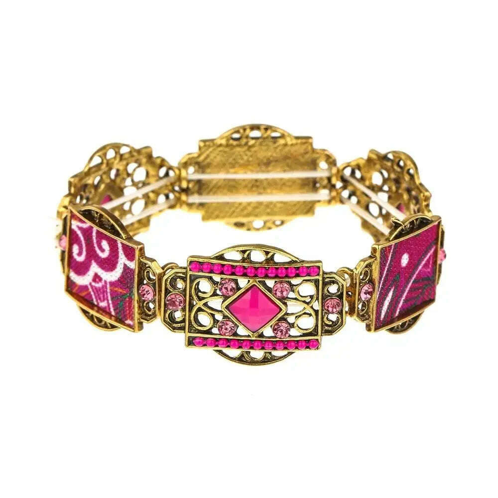 Gypsy Bohemian Coin Bracelets for Women Metal Vintage Flower Statement Bracelets Festival Turkish Beach Jewelry Tribal Ethnic - KIMLUD