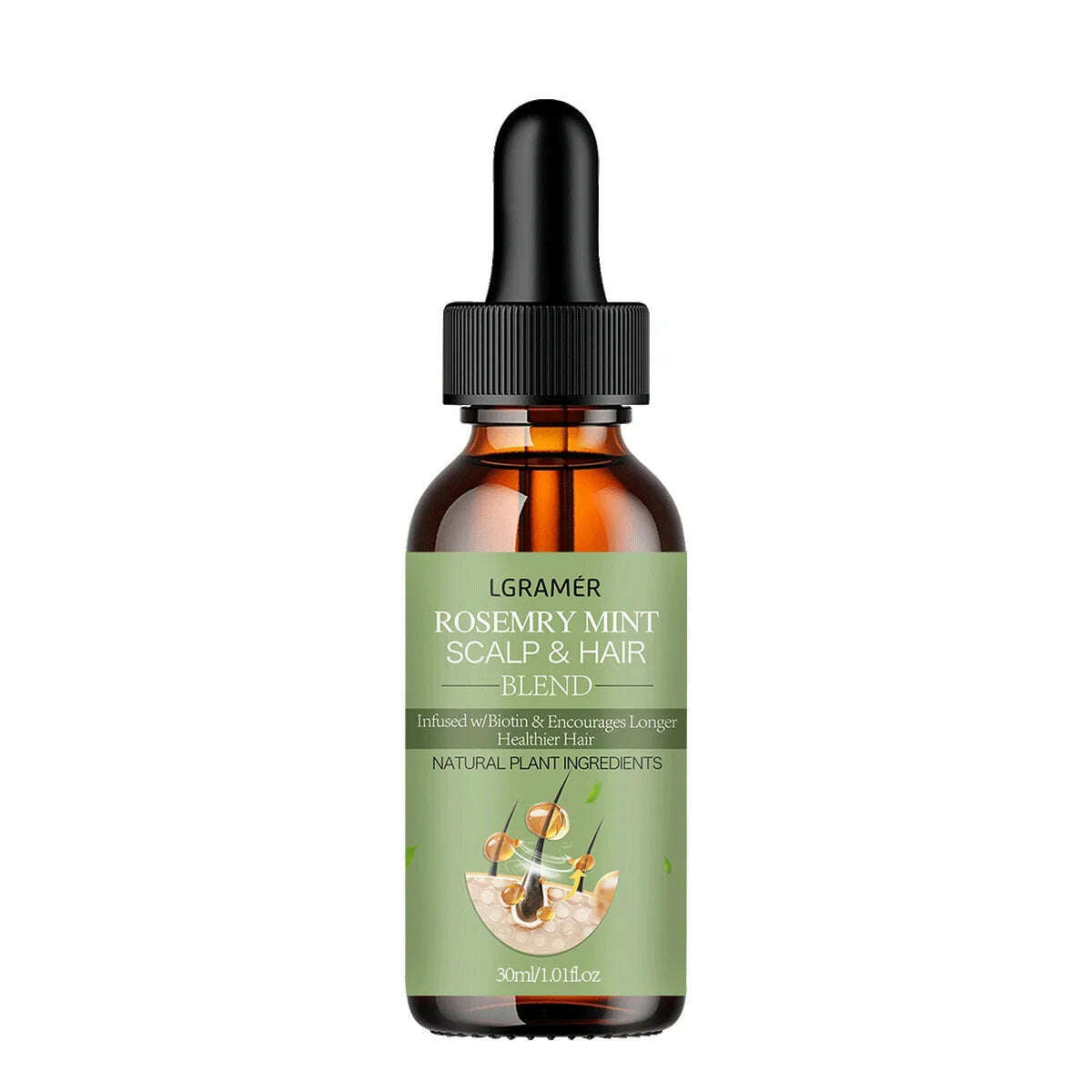 Hair Growth Essential Oil Rosemary Mint Hair Strengthening Oil Nourishing Treatment For Split Ends Dry Organics Hair Care Oil - KIMLUD