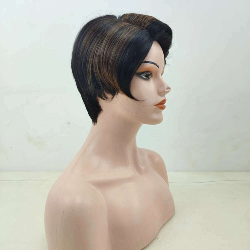 KIMLUD, HAIRJOY Synthetic Hair Short Straight Wig for African American Women, KIMLUD Womens Clothes