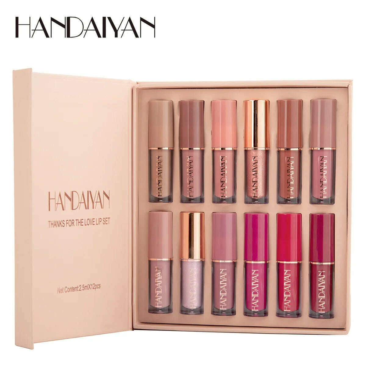 HANDAIYAN 12Pcs Liquid Velvet Matte Lip Gloss Red Lipstick Nude Makeup Women Long Lasting Waterproof Beauty Cosmetics - KIMLUD