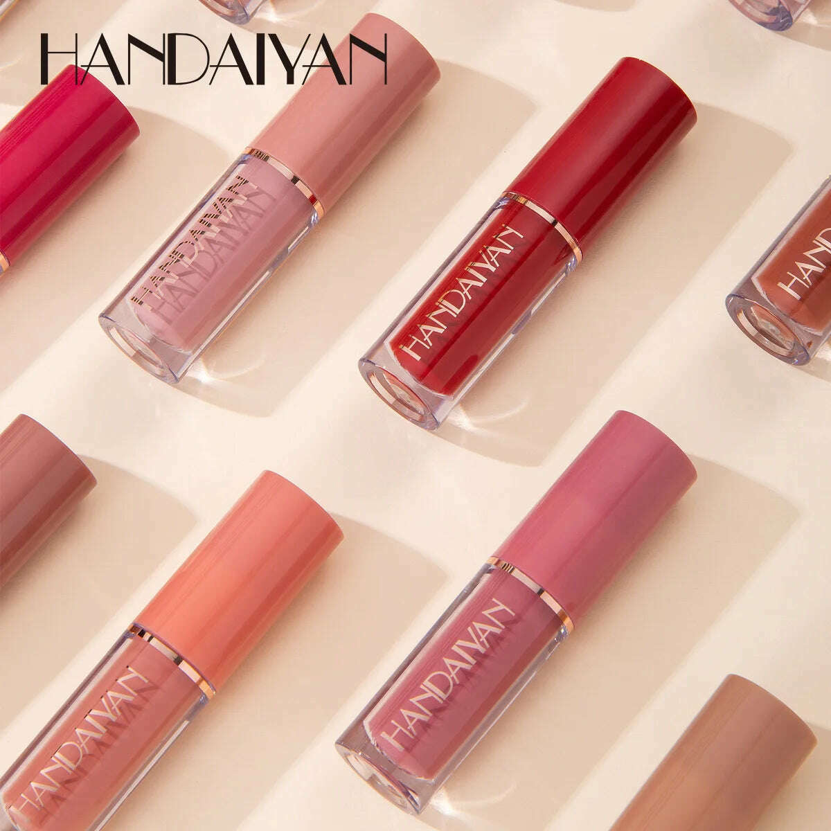 HANDAIYAN 12Pcs Liquid Velvet Matte Lip Gloss Red Lipstick Nude Makeup Women Long Lasting Waterproof Beauty Cosmetics - KIMLUD