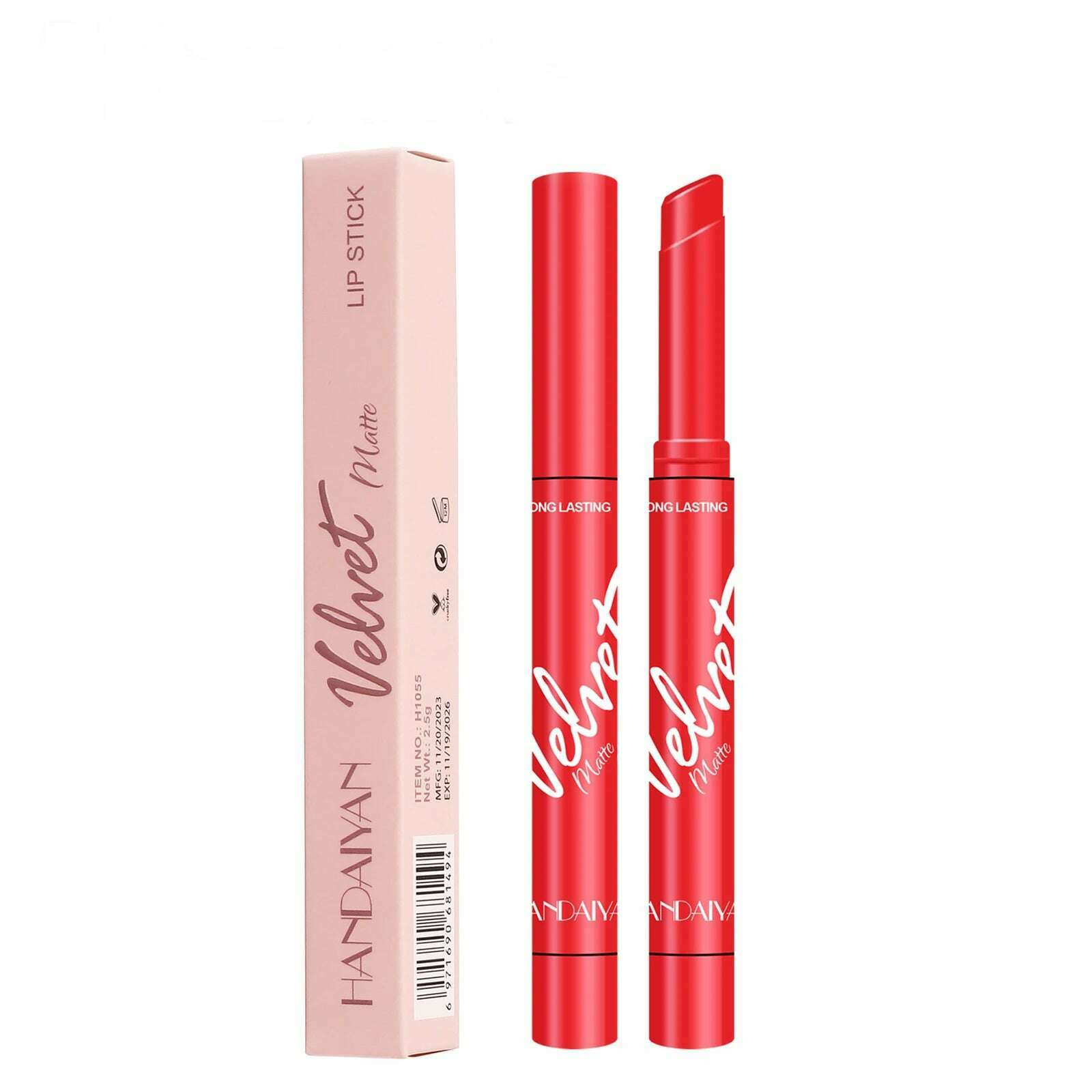 Handaiyan 8 Colors Matte Waterproof Velvet Nude Lipstick Pink Red Sexy Lip Matt Long Lasting Pigments Makeup - KIMLUD