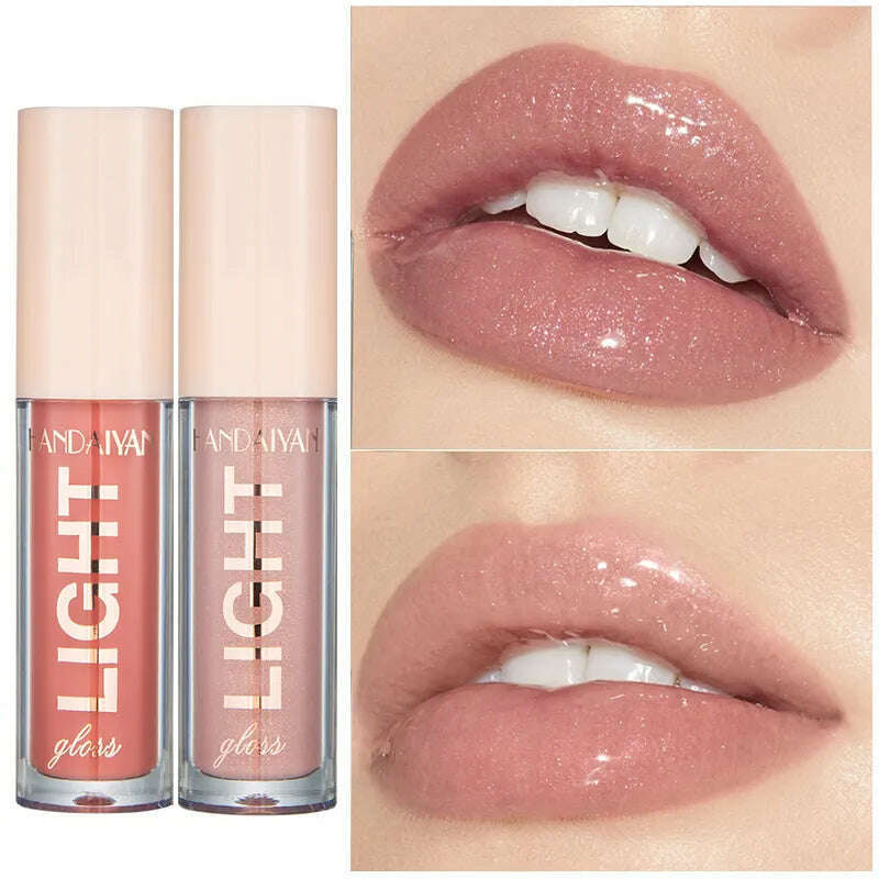 Handaiyan Lip Gloss Sexy Plump Glitter Crystal Jelly Red Nude Lipstick Liquid Waterproof Moisturize Oil Lipgloss Makeup - KIMLUD