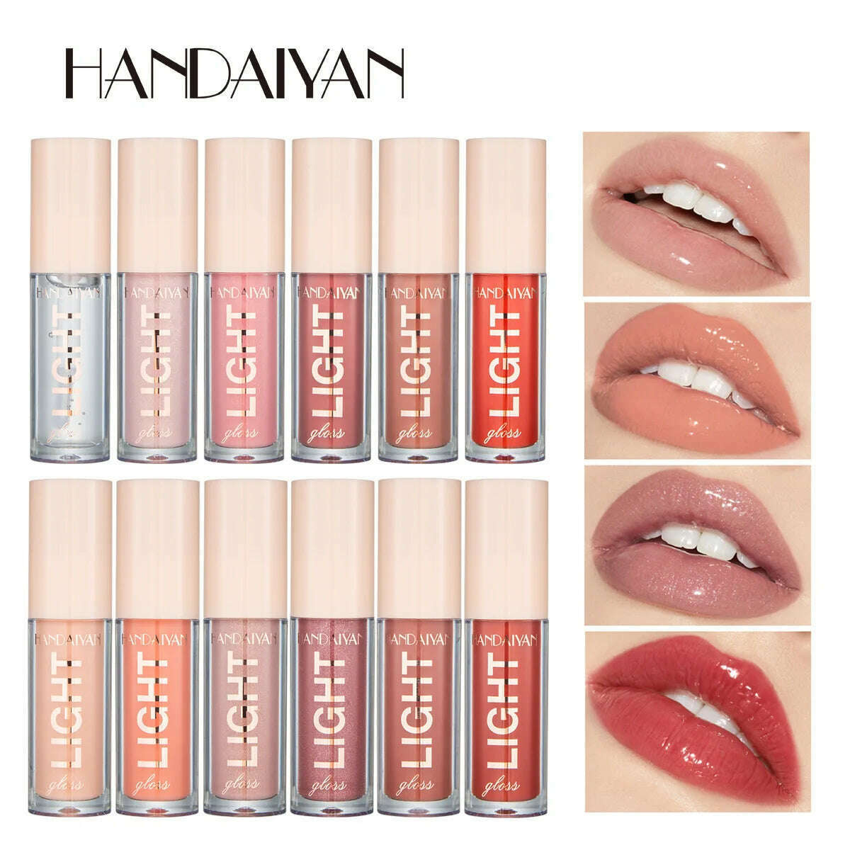 Handaiyan Lip Gloss Sexy Plump Glitter Crystal Jelly Red Nude Lipstick Liquid Waterproof Moisturize Oil Lipgloss Makeup - KIMLUD