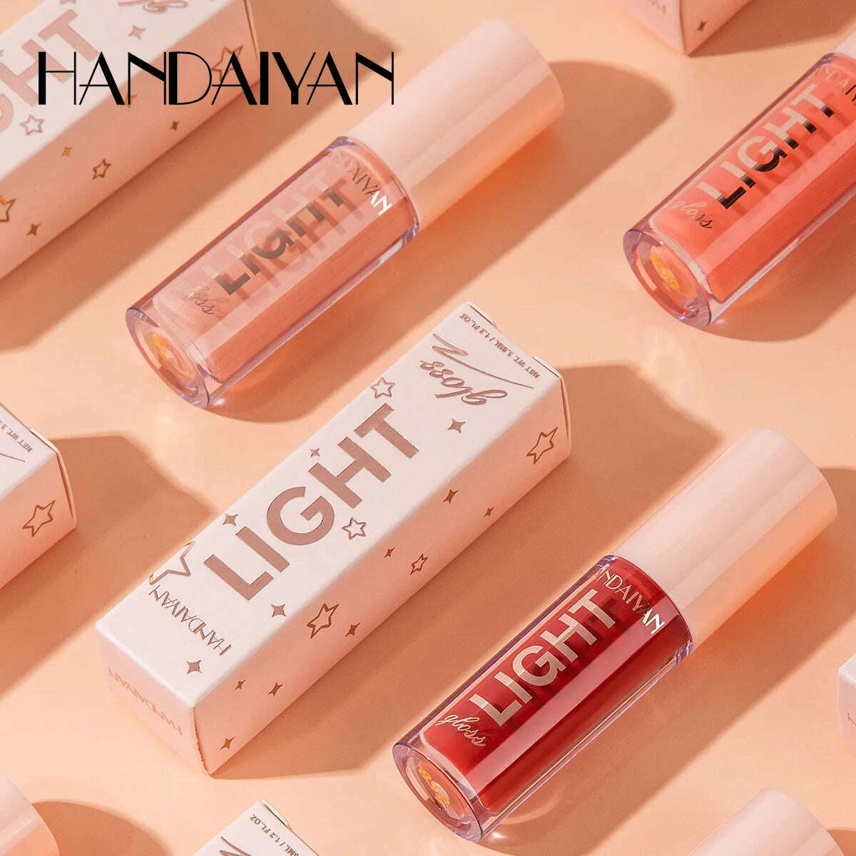 Handaiyan Lip Gloss Sexy Plump Glitter Crystal Jelly Red Nude Lipstick Liquid Waterproof Moisturize Oil Lipgloss Makeup - KIMLUD
