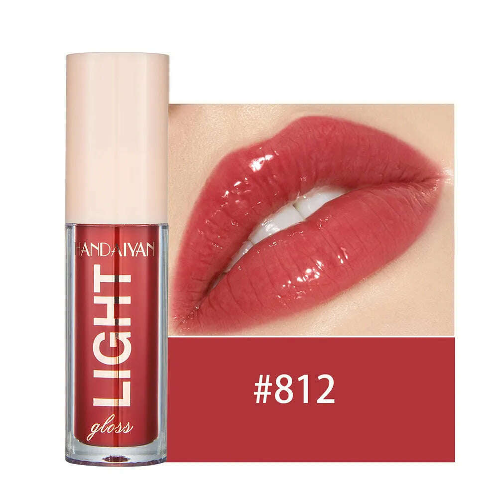 Handaiyan Lip Gloss Sexy Plump Glitter Crystal Jelly Red Nude Lipstick Liquid Waterproof Moisturize Oil Lipgloss Makeup - KIMLUD