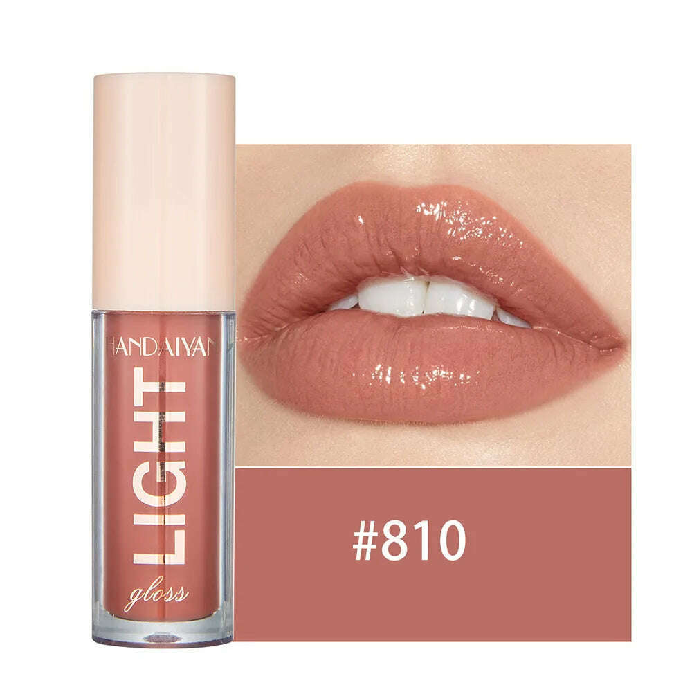 Handaiyan Lip Gloss Sexy Plump Glitter Crystal Jelly Red Nude Lipstick Liquid Waterproof Moisturize Oil Lipgloss Makeup - KIMLUD