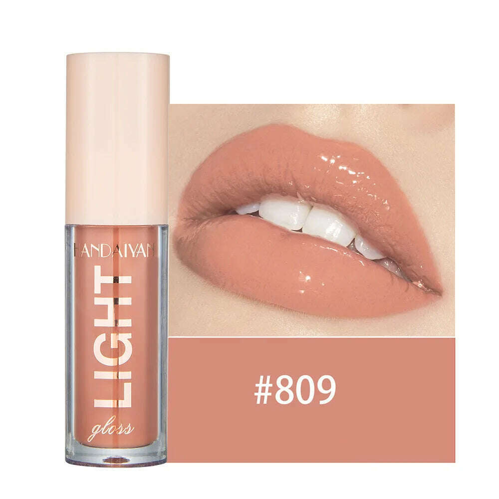 Handaiyan Lip Gloss Sexy Plump Glitter Crystal Jelly Red Nude Lipstick Liquid Waterproof Moisturize Oil Lipgloss Makeup - KIMLUD