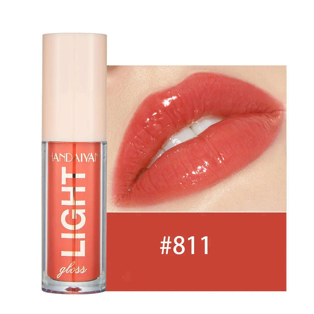 Handaiyan Lip Gloss Sexy Plump Glitter Crystal Jelly Red Nude Lipstick Liquid Waterproof Moisturize Oil Lipgloss Makeup - KIMLUD