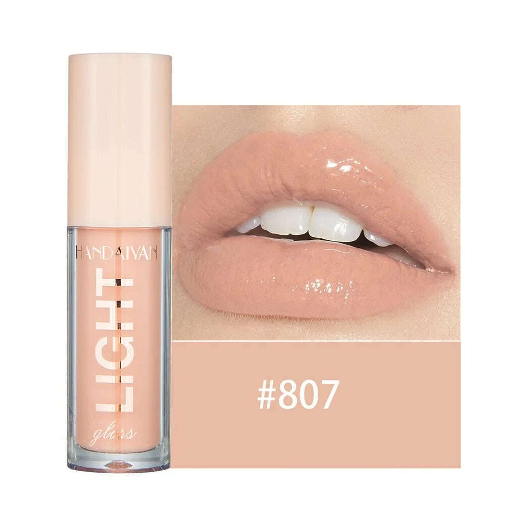 Handaiyan Lip Gloss Sexy Plump Glitter Crystal Jelly Red Nude Lipstick Liquid Waterproof Moisturize Oil Lipgloss Makeup - KIMLUD