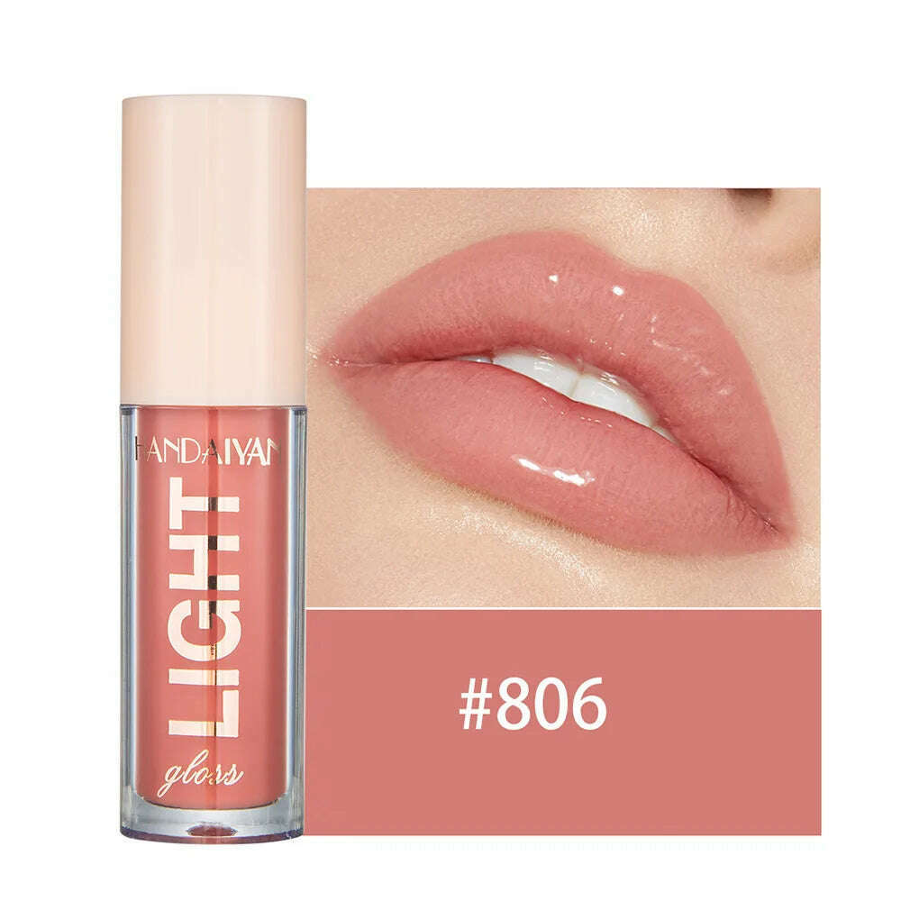 Handaiyan Lip Gloss Sexy Plump Glitter Crystal Jelly Red Nude Lipstick Liquid Waterproof Moisturize Oil Lipgloss Makeup - KIMLUD