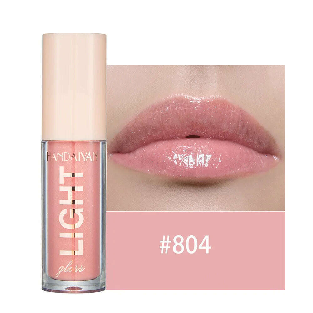 Handaiyan Lip Gloss Sexy Plump Glitter Crystal Jelly Red Nude Lipstick Liquid Waterproof Moisturize Oil Lipgloss Makeup - KIMLUD