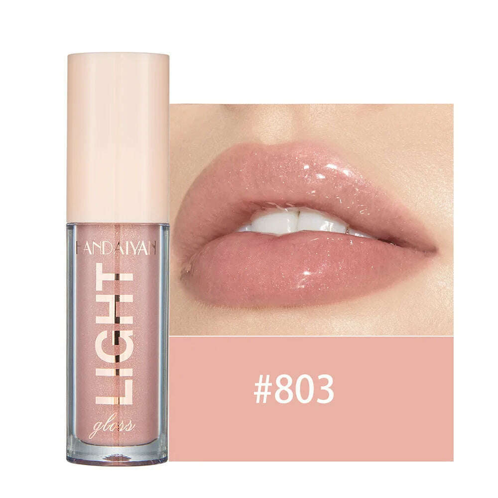 Handaiyan Lip Gloss Sexy Plump Glitter Crystal Jelly Red Nude Lipstick Liquid Waterproof Moisturize Oil Lipgloss Makeup - KIMLUD