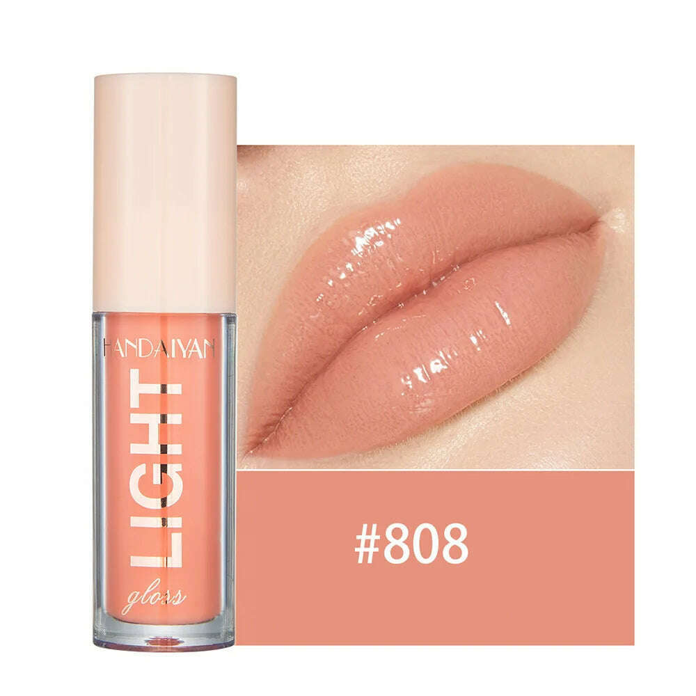 Handaiyan Lip Gloss Sexy Plump Glitter Crystal Jelly Red Nude Lipstick Liquid Waterproof Moisturize Oil Lipgloss Makeup - KIMLUD