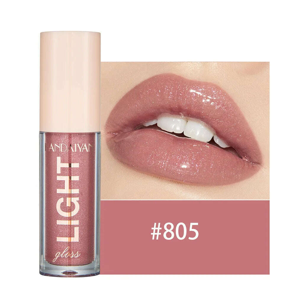 Handaiyan Lip Gloss Sexy Plump Glitter Crystal Jelly Red Nude Lipstick Liquid Waterproof Moisturize Oil Lipgloss Makeup - KIMLUD