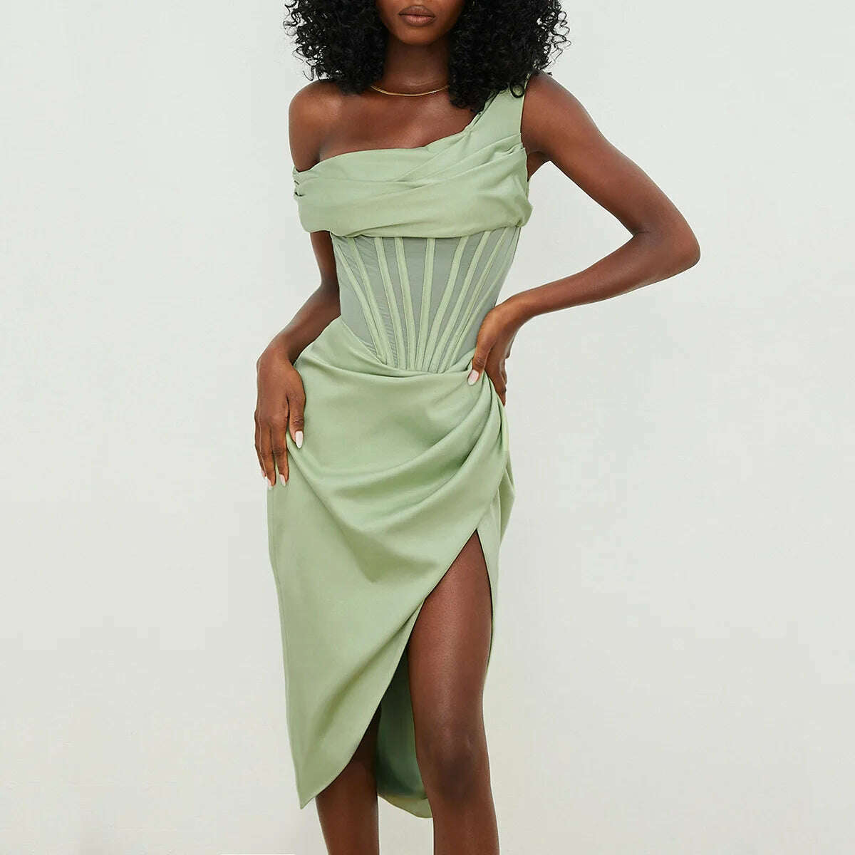 High Quality Satin Bodycon Dress Elegant Women Party Dress 2021 Red Off The Shoulder Sexy Dress Celebrity Evening Night Dresses - KIMLUD