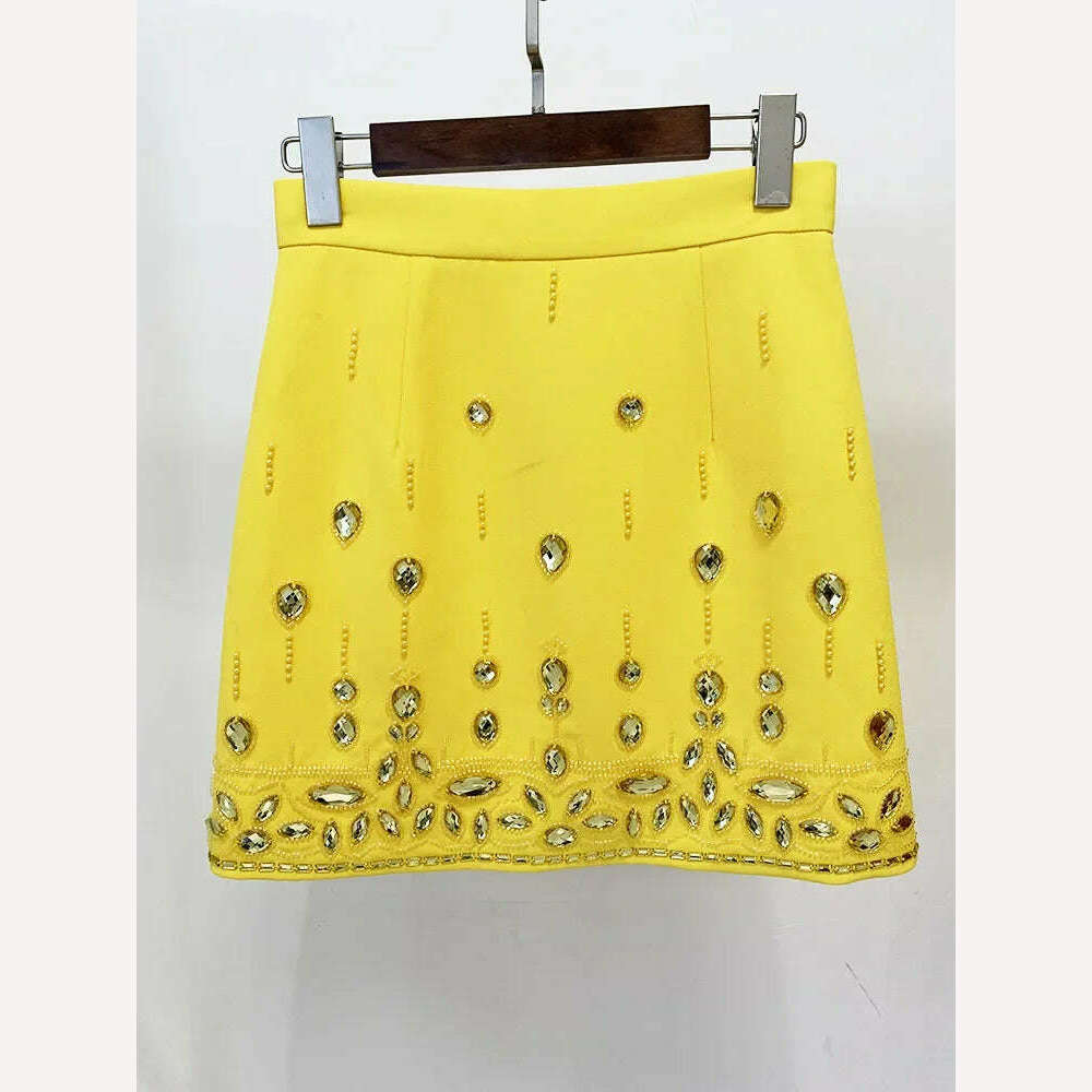 HIGH STREET Newest 2024 S/S Designer Runway Suit Set Women's Stand Collar Zip Back Cropped Tops Mini Skirt Set 2pcs - KIMLUD