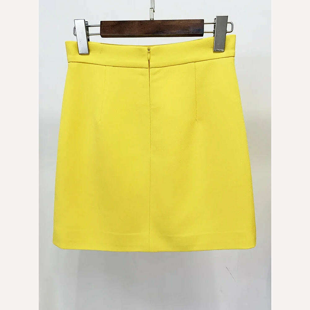 HIGH STREET Newest 2024 S/S Designer Runway Suit Set Women's Stand Collar Zip Back Cropped Tops Mini Skirt Set 2pcs - KIMLUD