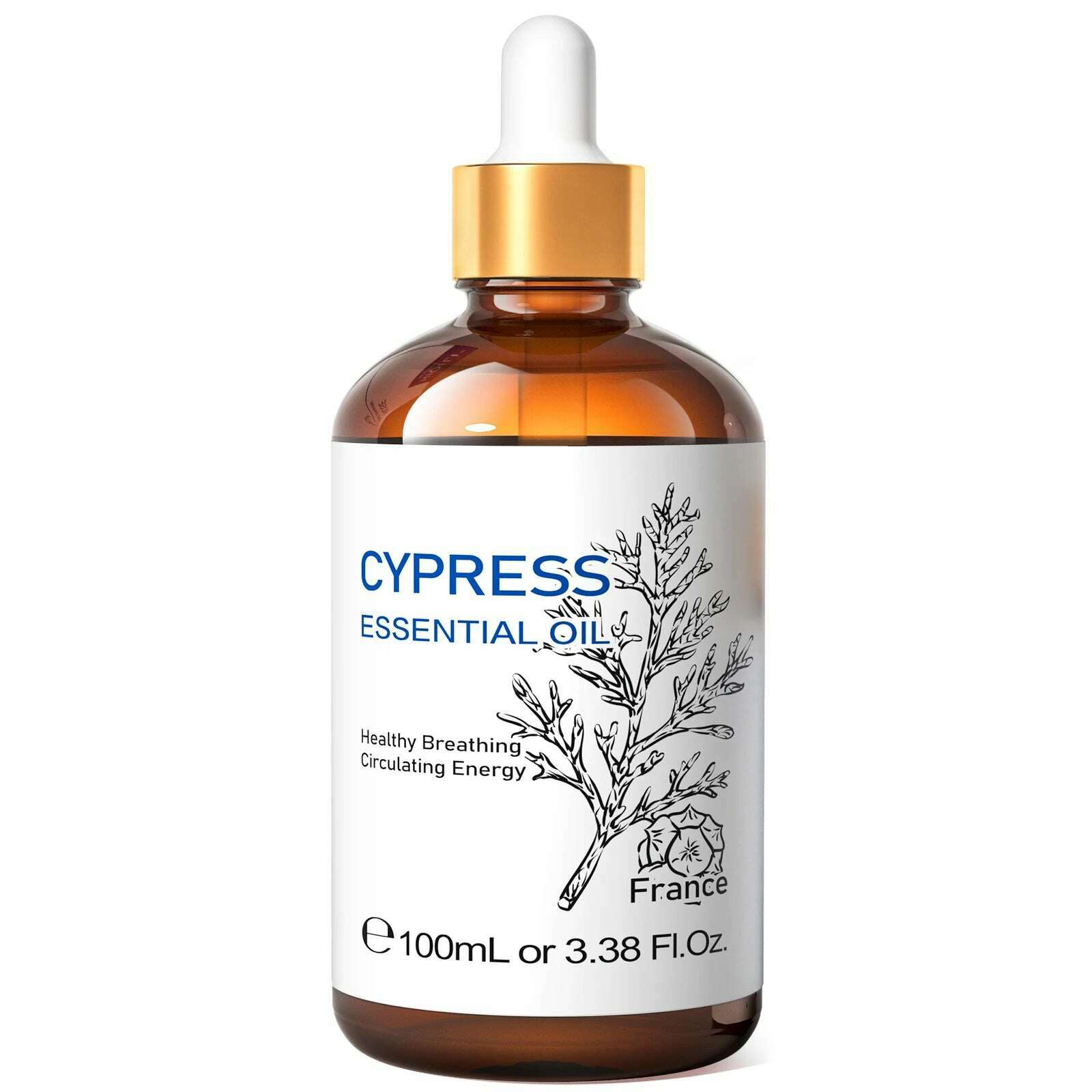 HIQILI 100ML Cypress Essential Oils ,100% Pure Nature for Aromatherapy, Diffuser, Humidifier, Massage, Woody, Relieving stress - KIMLUD
