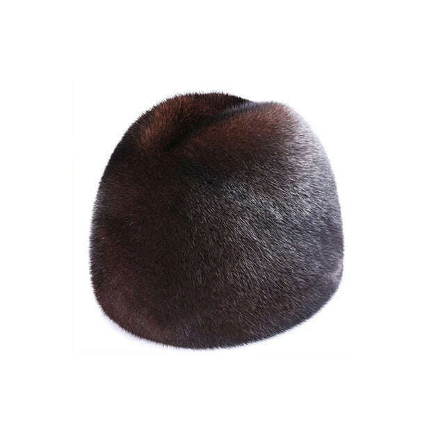 Hot Sale 100% Real Fur Hat Russian Mens Dad Ushanka Bomber Mink Fur Caps Winter Warm Aviator Black Fur Hats Free Delivery - KIMLUD
