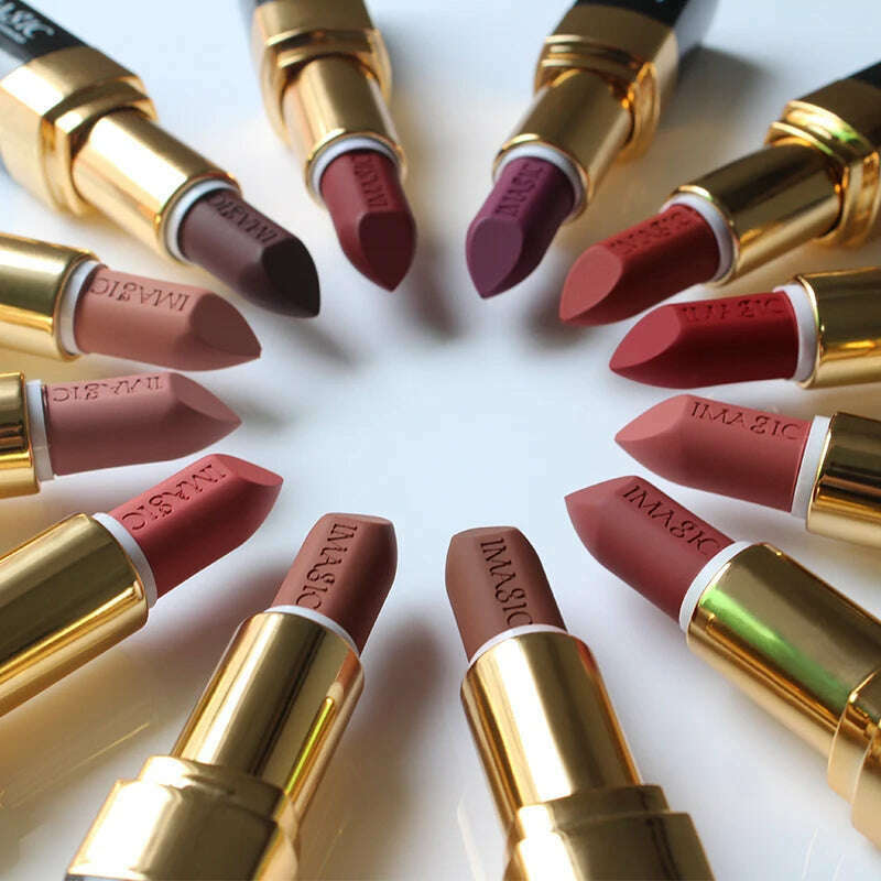 IMAGIC Lipstick Moisturizer Lips Smooth Lip Stick Long Lasting Charming Lip Lipstick Cosmetic Beauty Makeup 12 Colors - KIMLUD