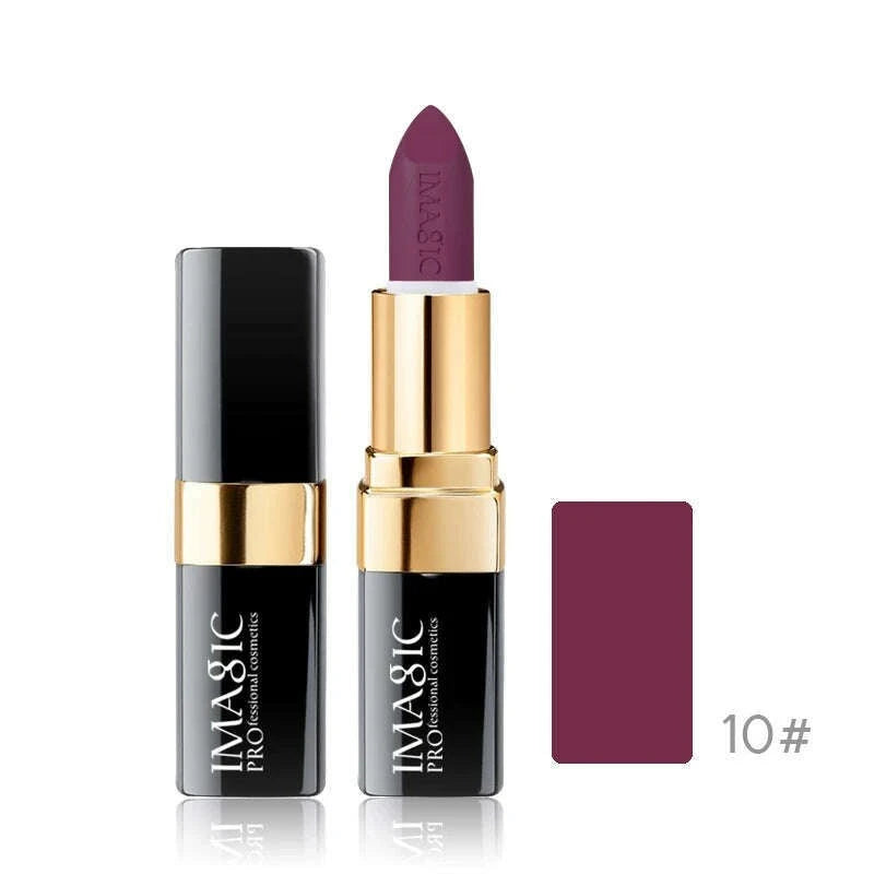 IMAGIC Lipstick Moisturizer Lips Smooth Lip Stick Long Lasting Charming Lip Lipstick Cosmetic Beauty Makeup 12 Colors - KIMLUD