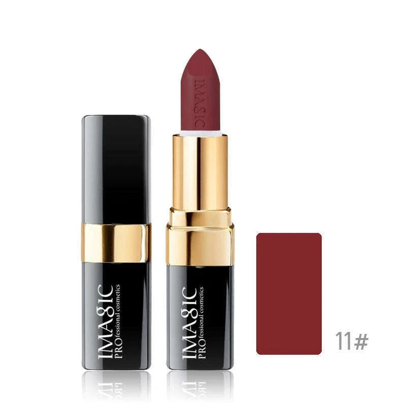 IMAGIC Lipstick Moisturizer Lips Smooth Lip Stick Long Lasting Charming Lip Lipstick Cosmetic Beauty Makeup 12 Colors - KIMLUD