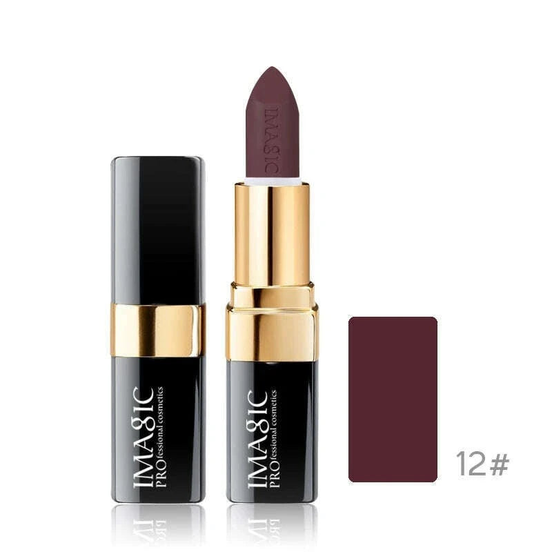 IMAGIC Lipstick Moisturizer Lips Smooth Lip Stick Long Lasting Charming Lip Lipstick Cosmetic Beauty Makeup 12 Colors - KIMLUD