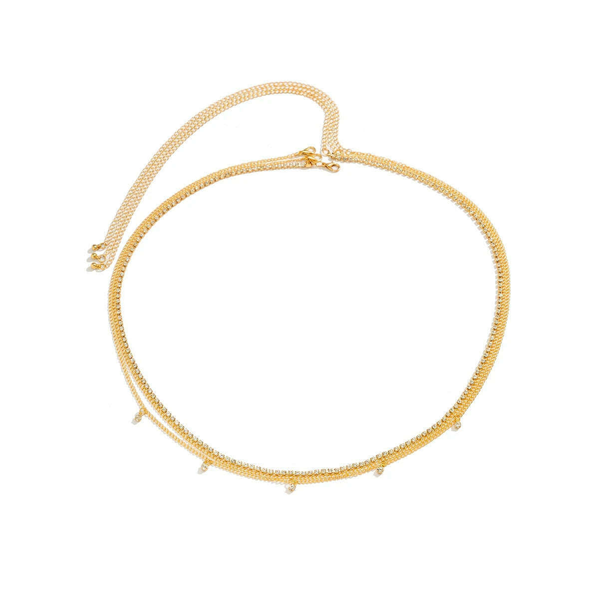 Ingemark 3Pcs/Set Boho Rhinestone Waist Belly Belt Chain for Women Wed Summer Bikini Sexy Body Jewelry Festival Y2K Accessories - KIMLUD