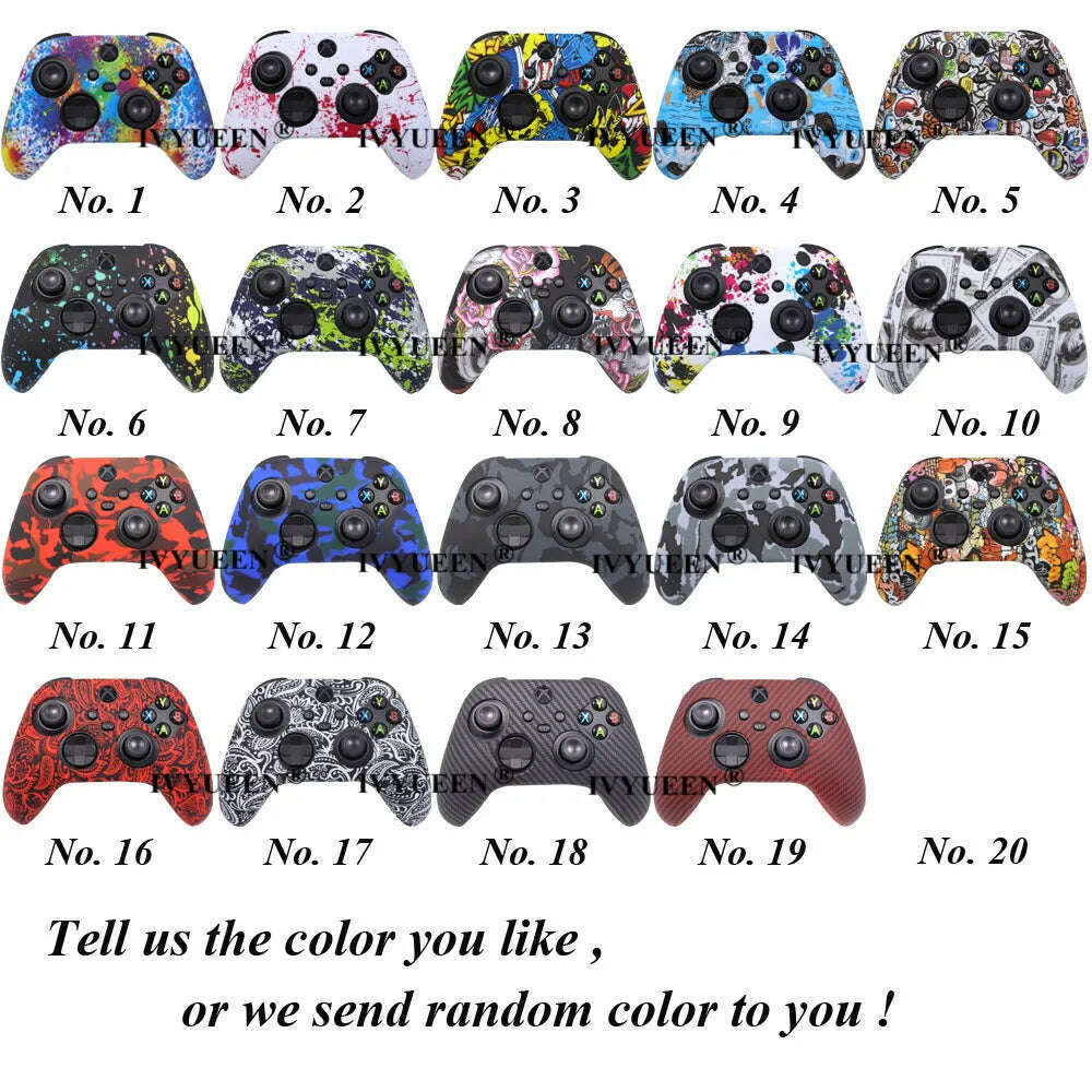 IVYUEEN for XBox Series S X Wireless Controller Water Transfer Printing Protective Silicone Case Skin with Thumb Stick Grip Caps - KIMLUD