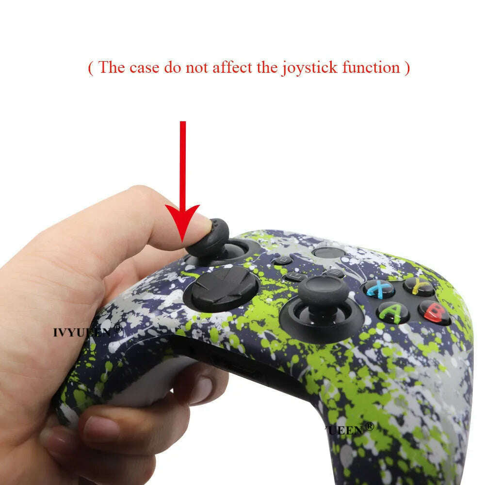 IVYUEEN for XBox Series S X Wireless Controller Water Transfer Printing Protective Silicone Case Skin with Thumb Stick Grip Caps - KIMLUD