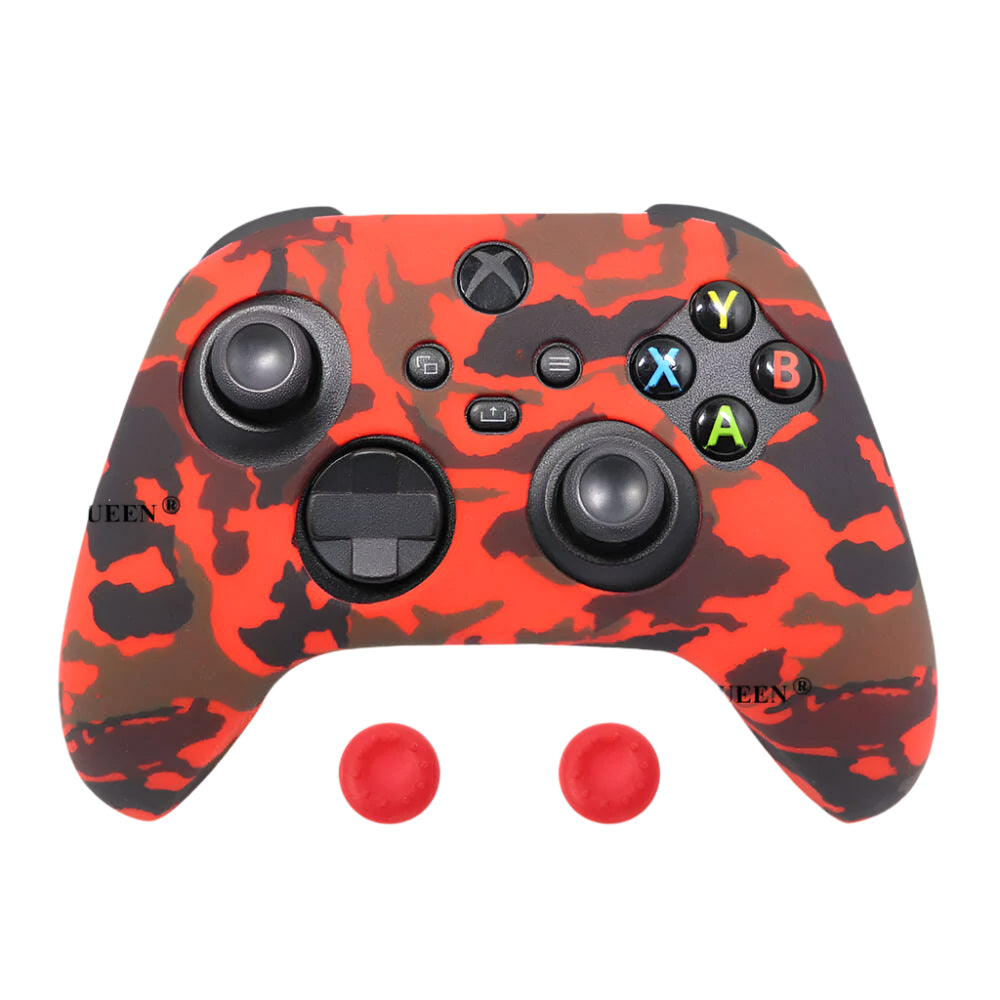 IVYUEEN for XBox Series S X Wireless Controller Water Transfer Printing Protective Silicone Case Skin with Thumb Stick Grip Caps - KIMLUD