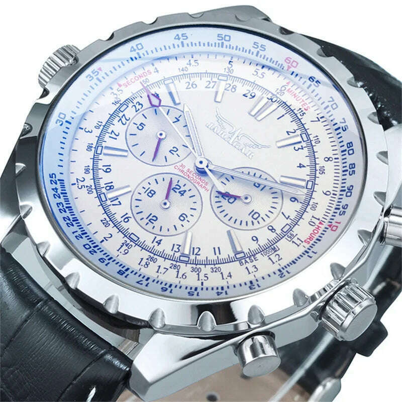 KIMLUD, JARAGAR 212 Fashion Men's Automatic Mechanical Watch Waterproof Stainless Steel Calendar Luminous Luxury Business Man Watches, KIMLUD Womens Clothes