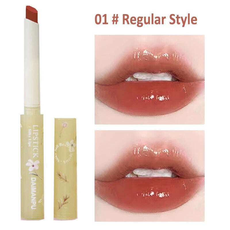 Jelly Mirror Lipstick Makeup Love Shape Waterproof Non-stick Cup Solid Lip Gloss Clear Long Lasting Moisturizing Lipstick Pen - KIMLUD