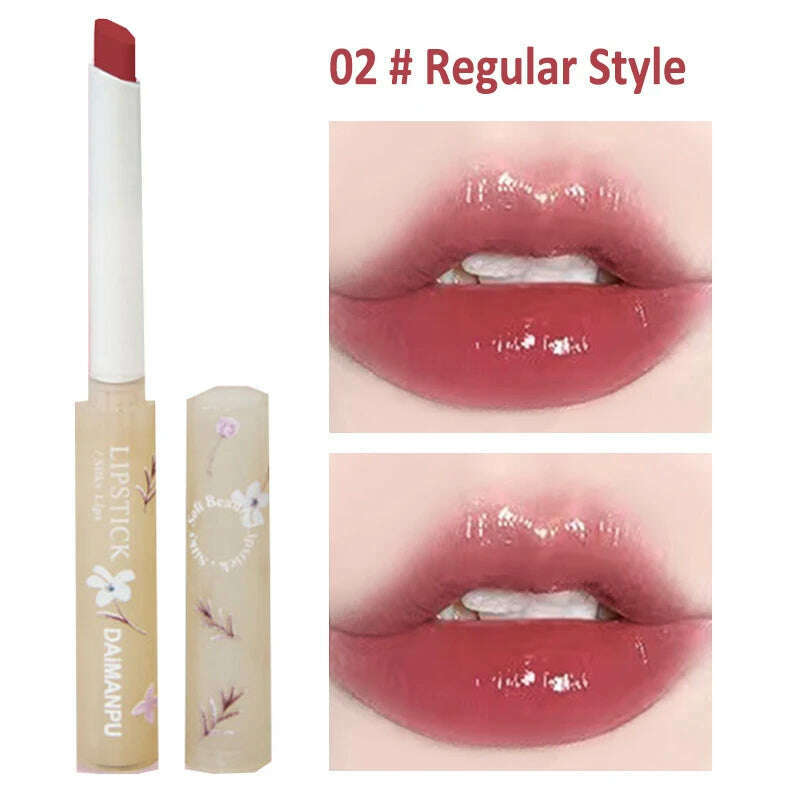 Jelly Mirror Lipstick Makeup Love Shape Waterproof Non-stick Cup Solid Lip Gloss Clear Long Lasting Moisturizing Lipstick Pen - KIMLUD